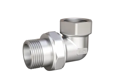 Сгон разъемный угловой (американка) LD Pride DN20 (3/4") ВР/НР латунь никель