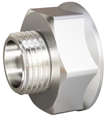 Переход LD Pride DN15х10 (1/2"ВР х 3/8"НР) латунь никель