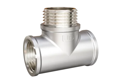 Тройник LD Pride DN20 (3/4") ВР/НР/ВР латунь никель в упаковке