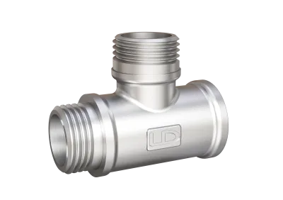 Тройник LD Pride DN15 (1/2") ВР/НР/НР латунь никель