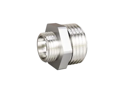 Ниппель переходной LD Pride DN15х10 (1/2"НР х 3/8"НР) латунь никель